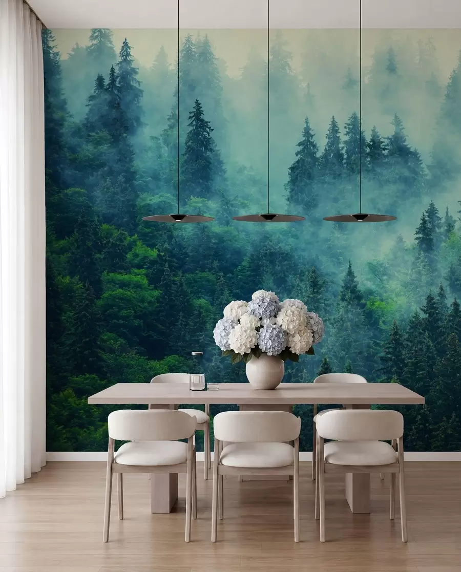 wall murals Foggy forest in the morning u33150