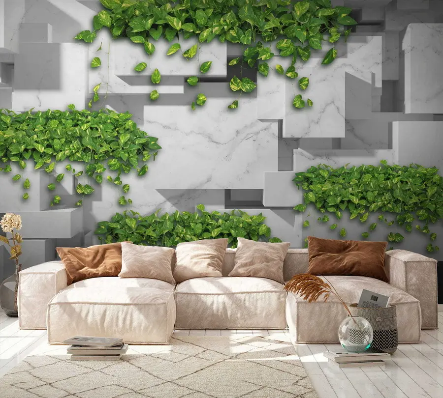 wall murals 3d panels and plants u34395