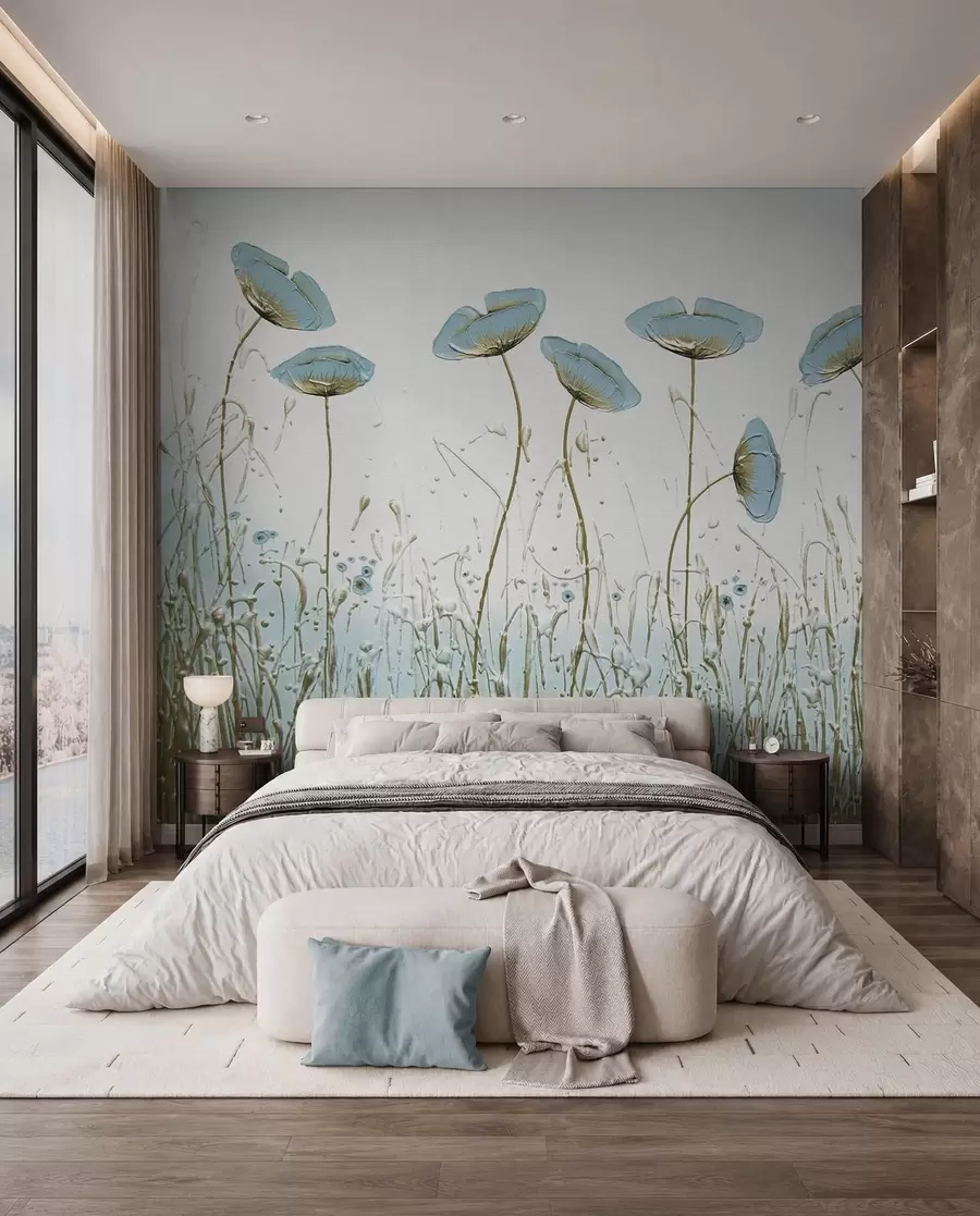 wall murals Poppies. Oil paints u34867