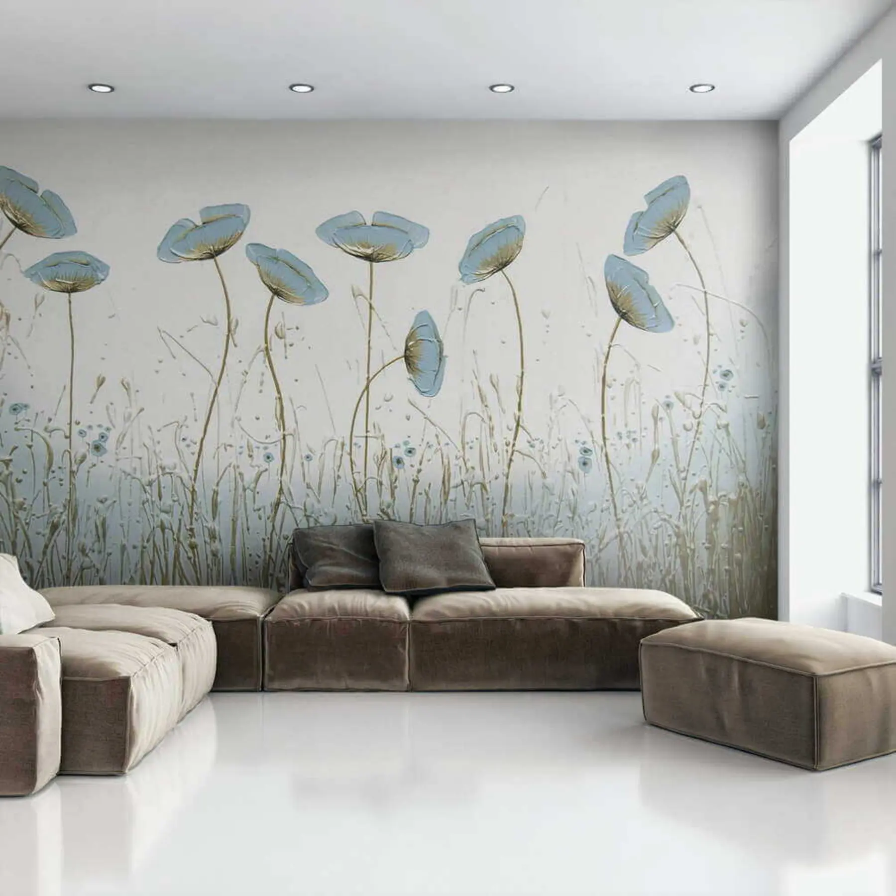 wall murals Poppies. Oil paints u34867
