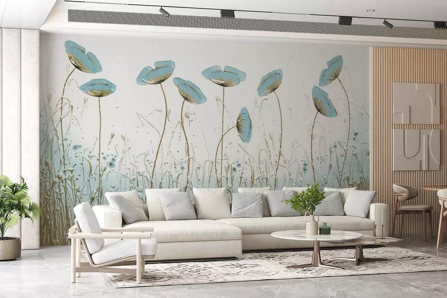 wall murals Poppies. Oil paints u34867