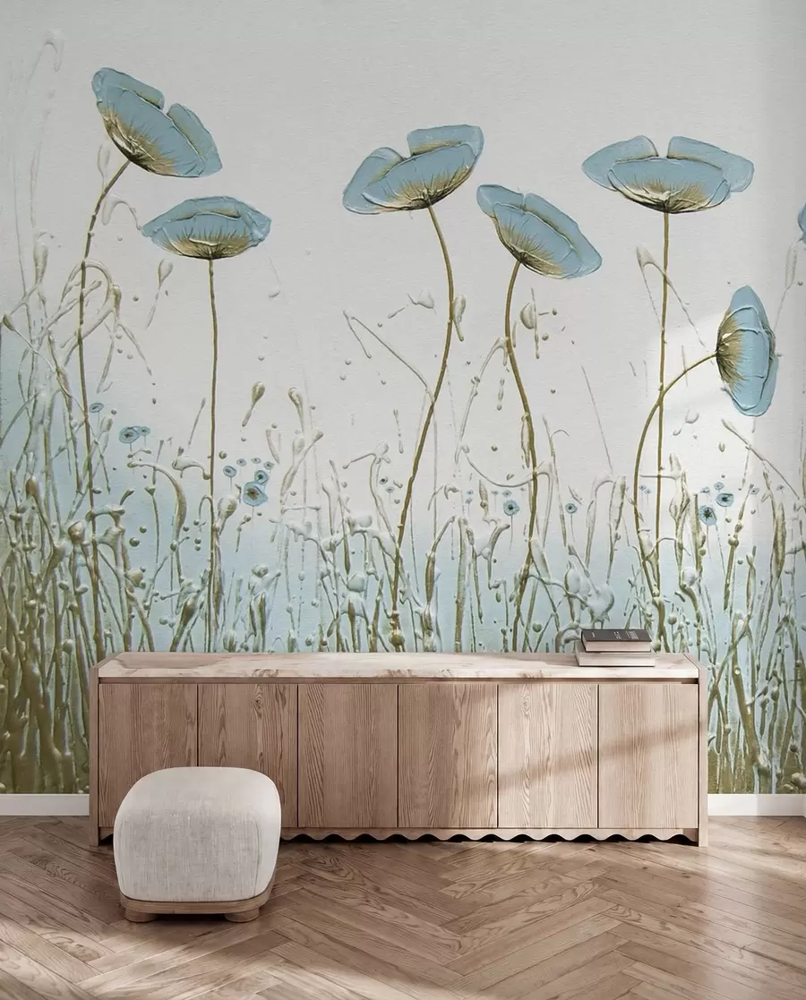 wall murals Poppies. Oil paints u34867