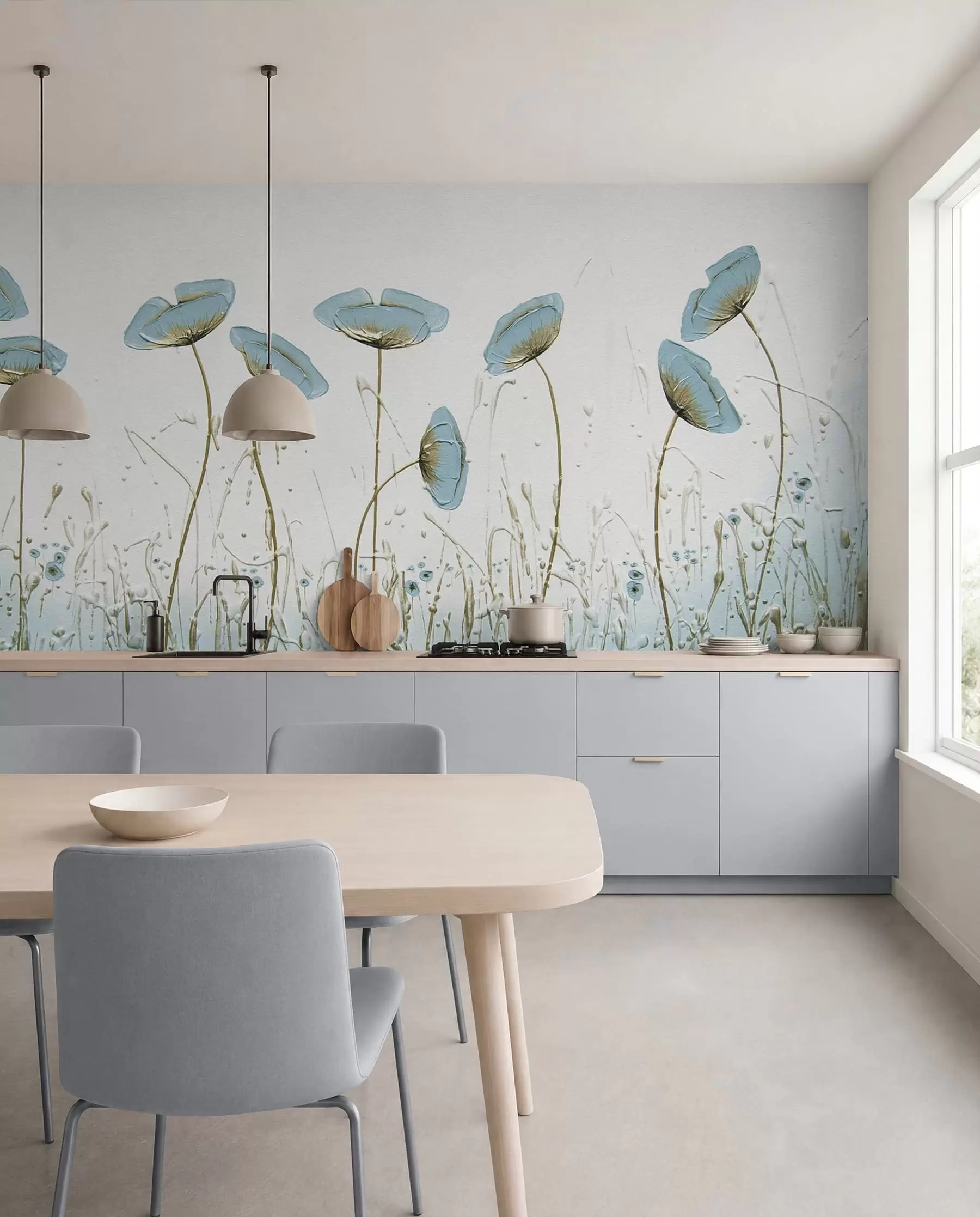 wall murals Poppies. Oil paints u34867