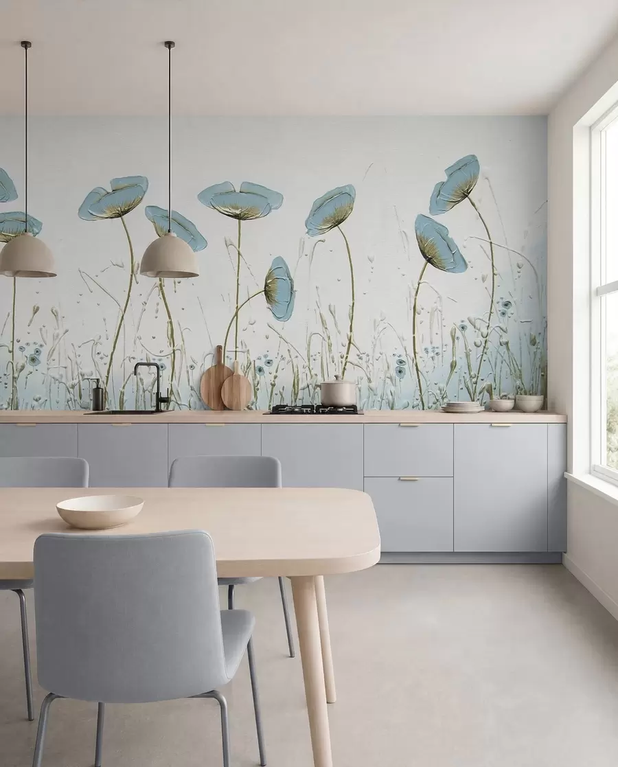 wall murals Poppies. Oil paints u34867