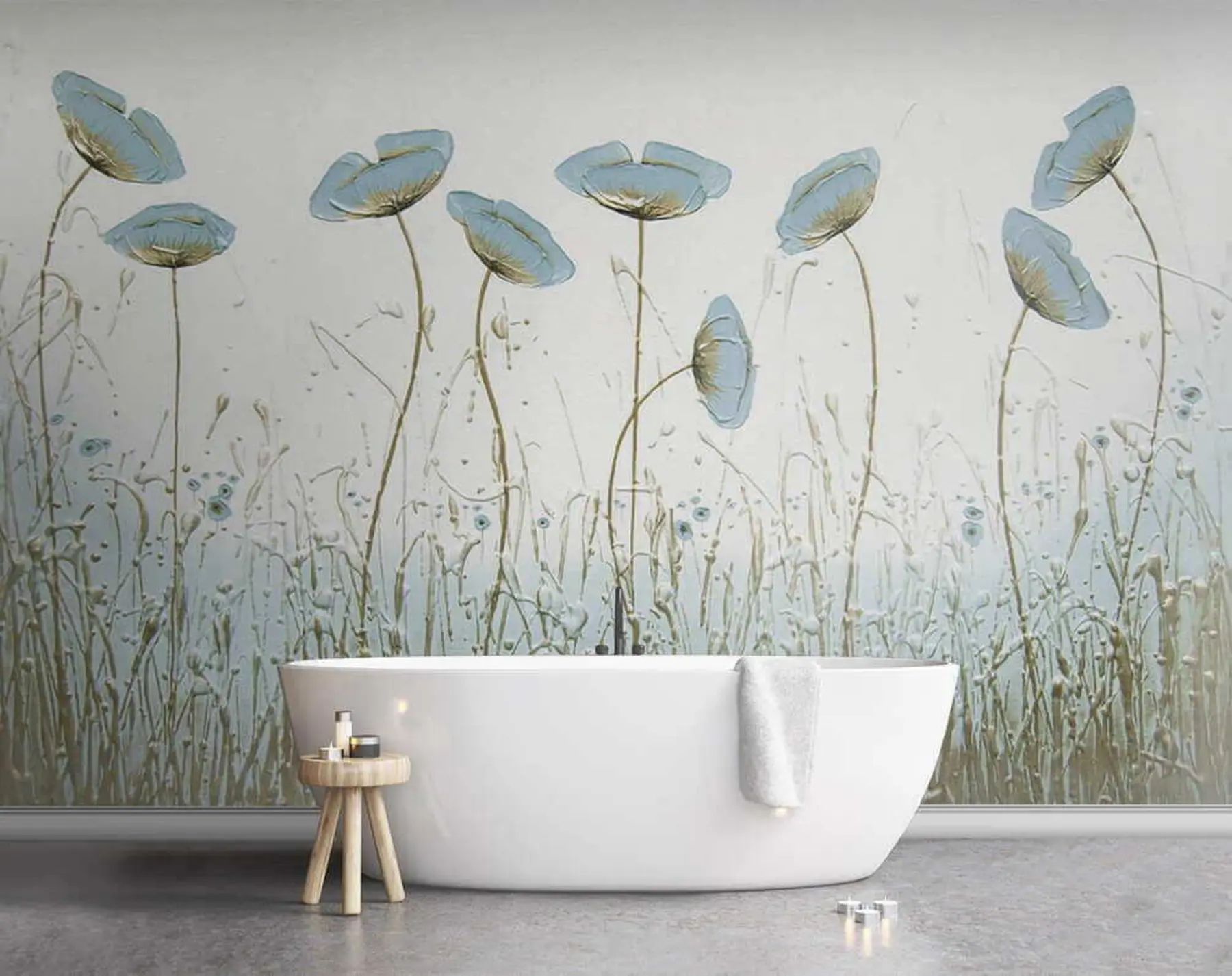 wall murals Poppies. Oil paints u34867