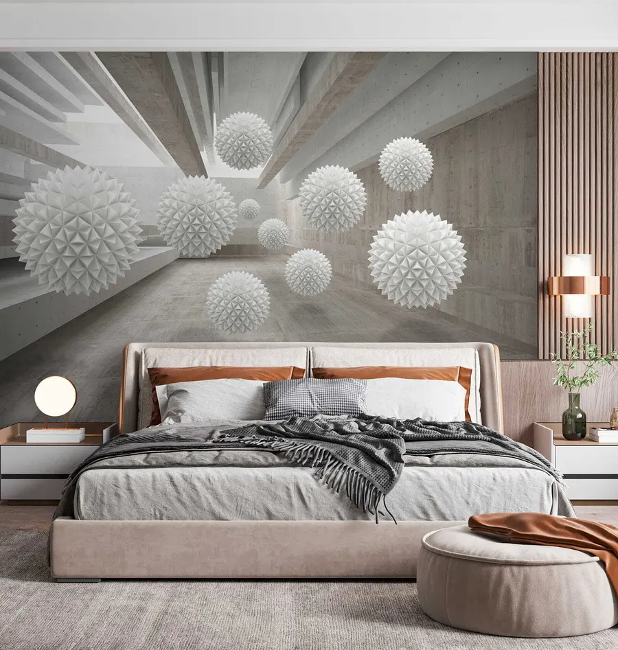 wall murals Spheres floating in the air u34969