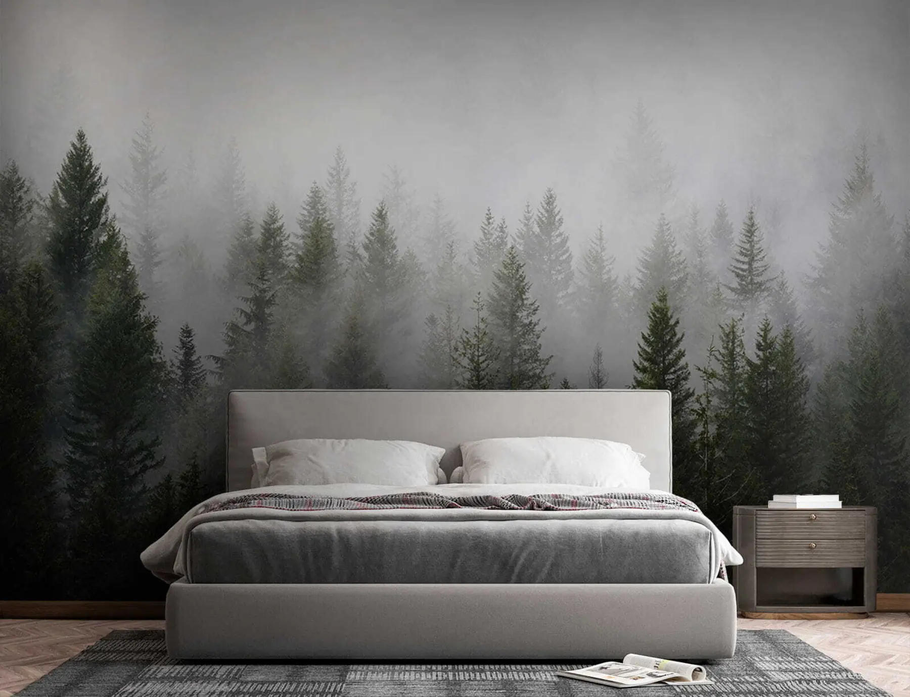 wall murals Forest in the fog u37073