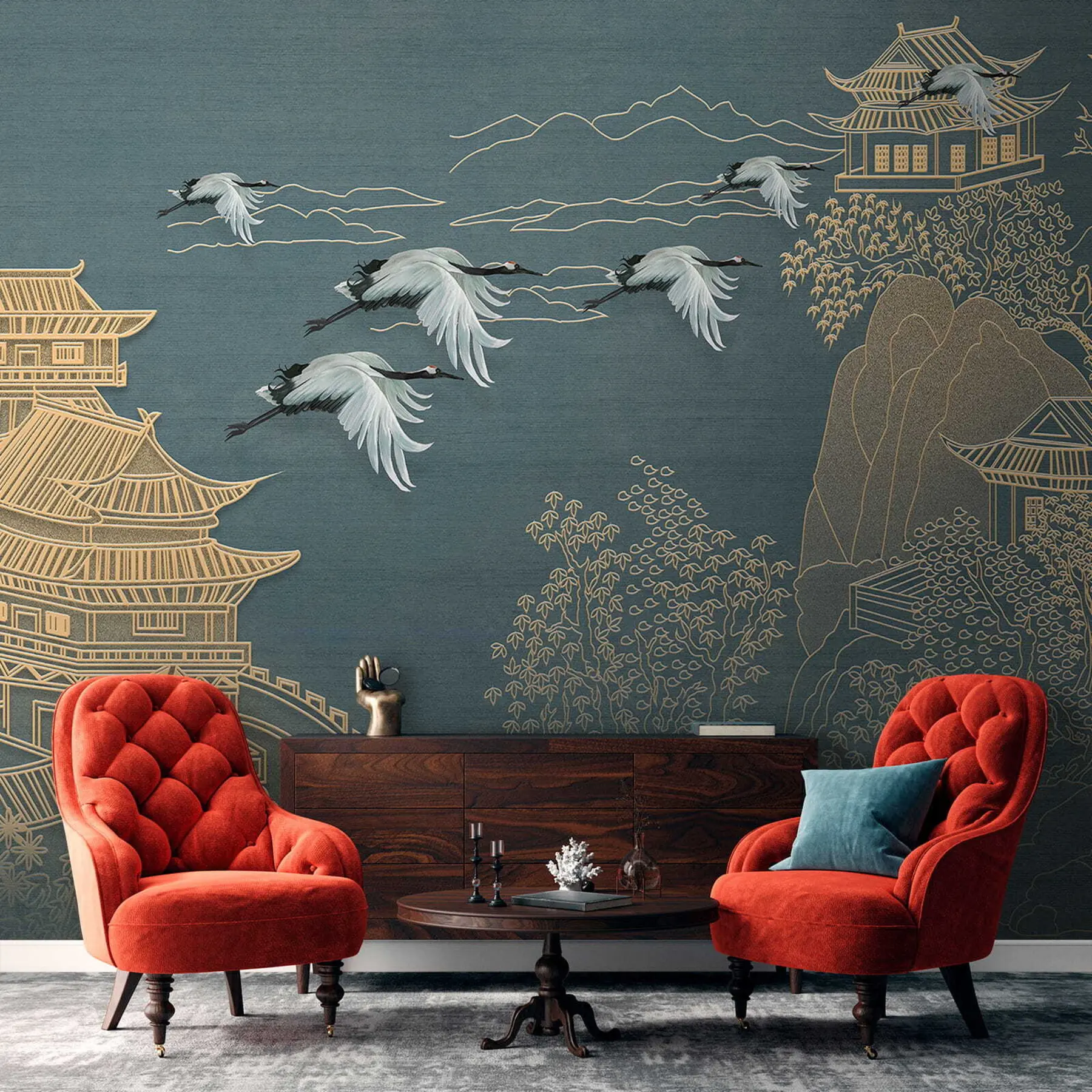 wall murals Japanese style drawing u38720