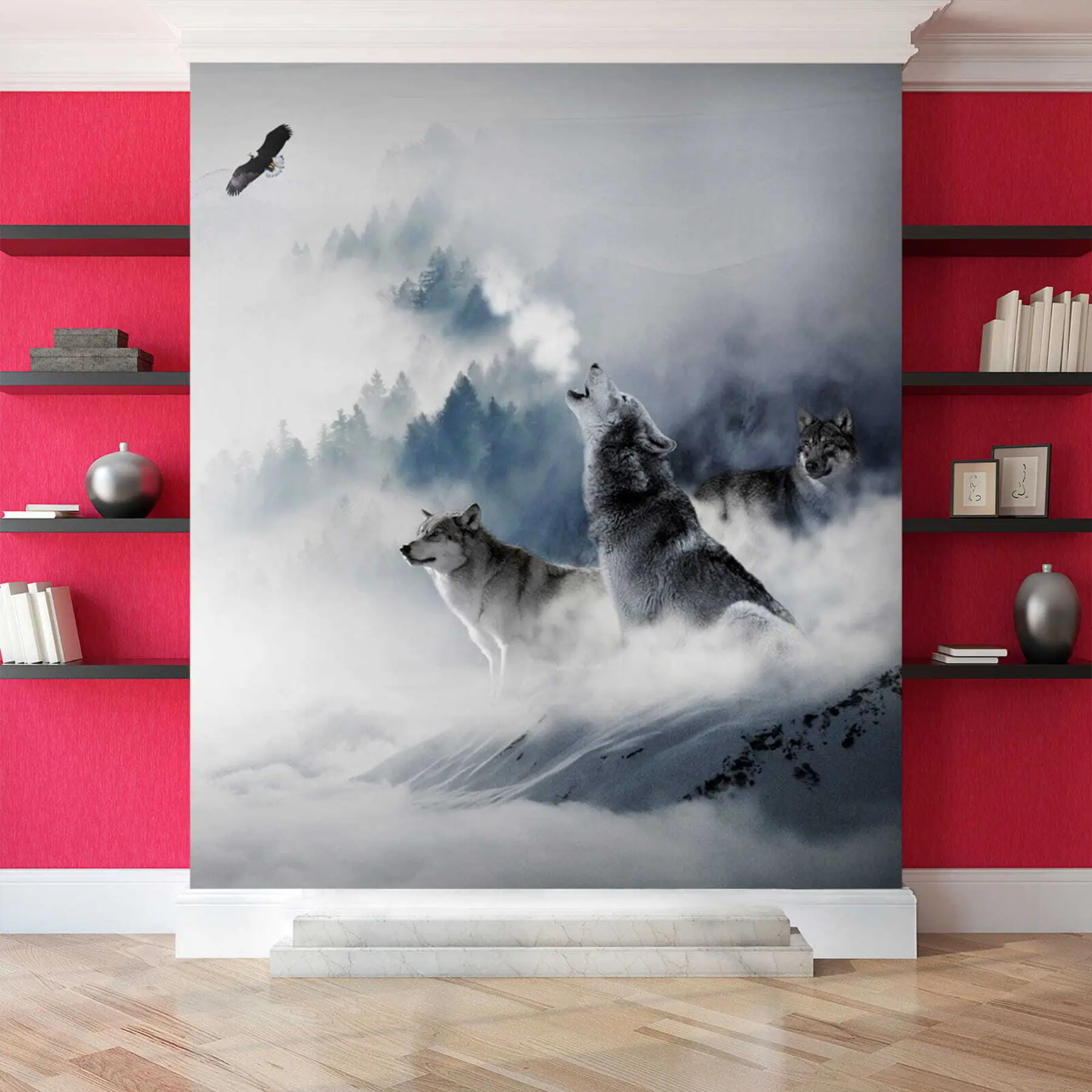 wall murals Wolves in the forest u42161