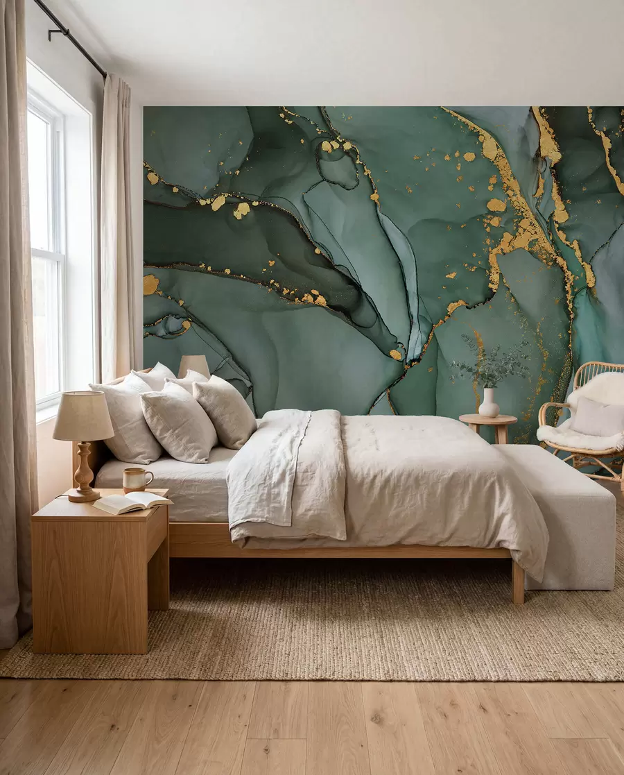 wall murals Green marble u50235