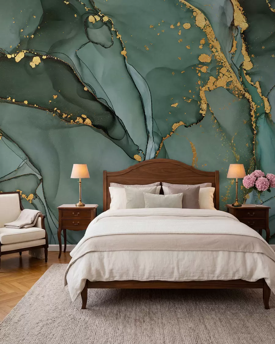 wall murals Green marble u50235