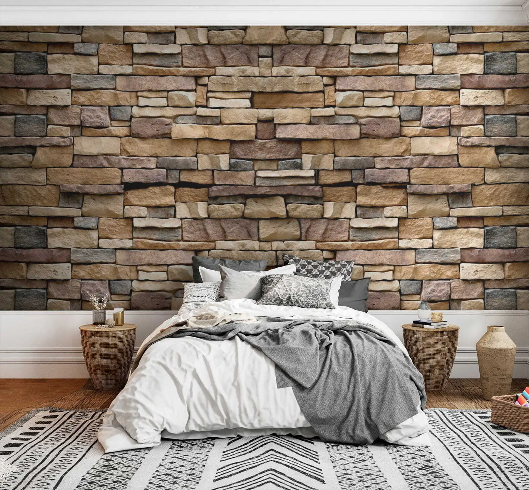 wall murals Stone wall u52545