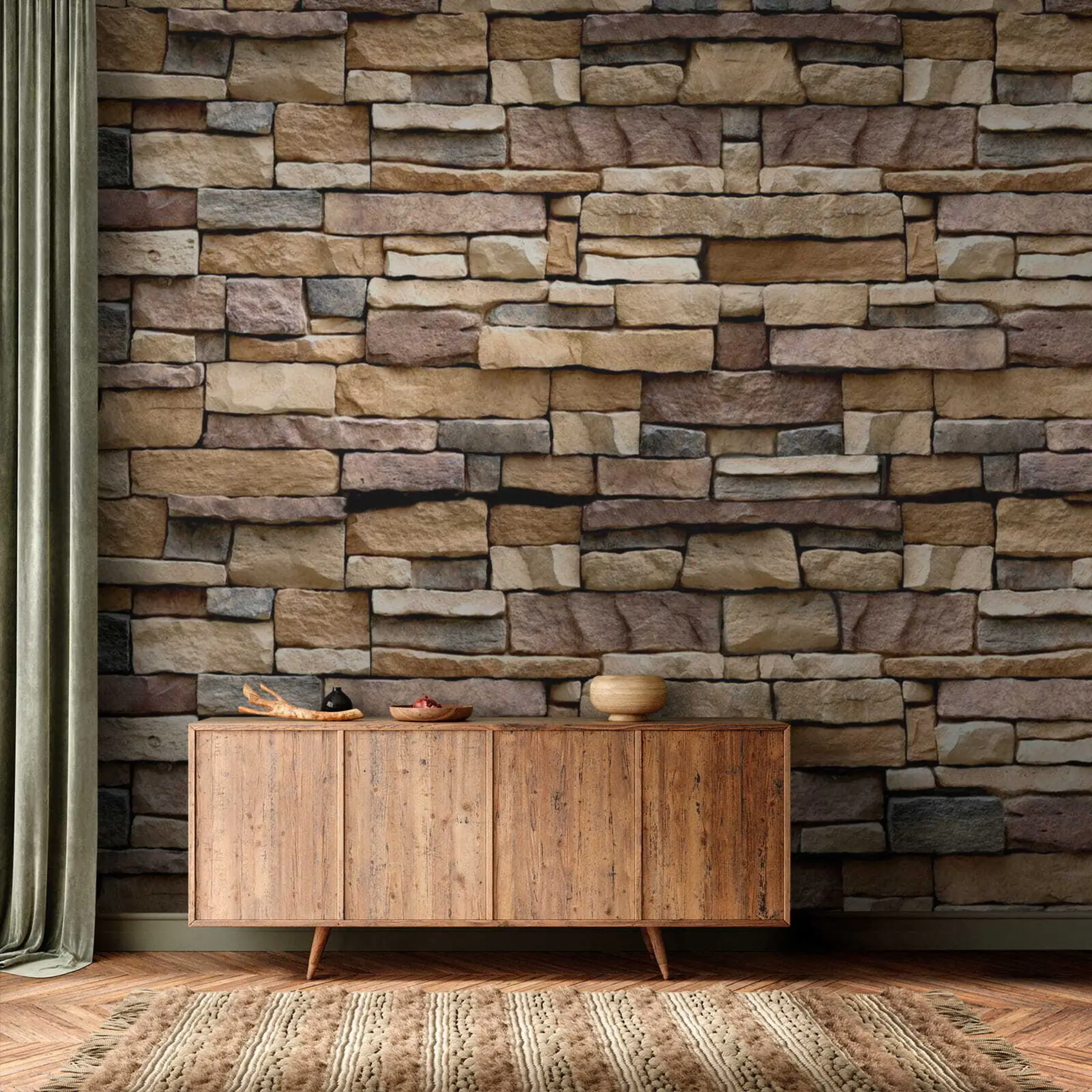 wall murals Stone wall u52545