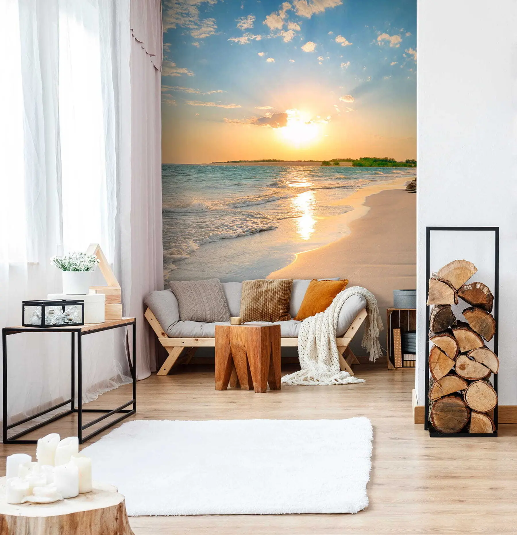 wall murals Sunset on the sea coast u53408