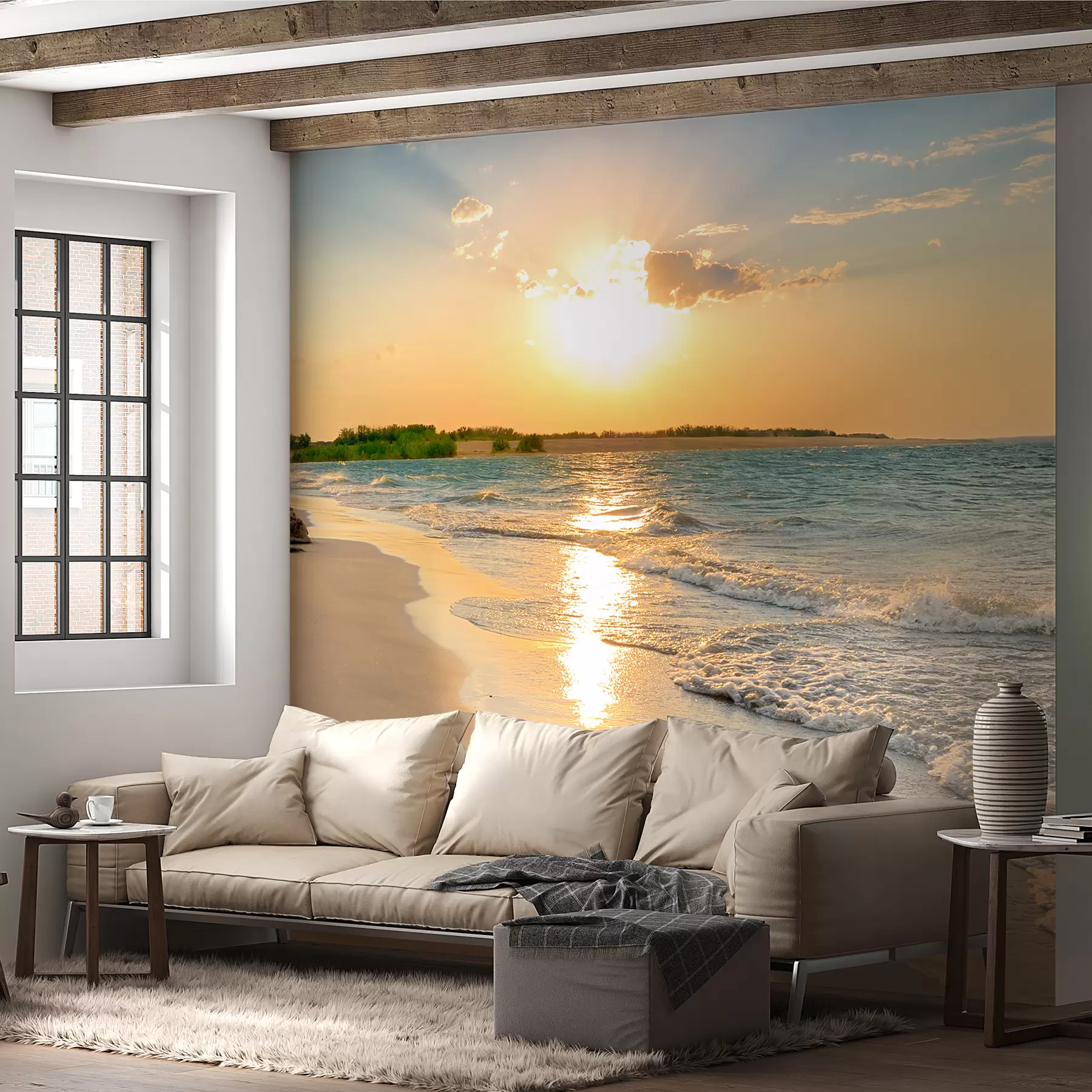wall murals Sunset on the sea coast u53408