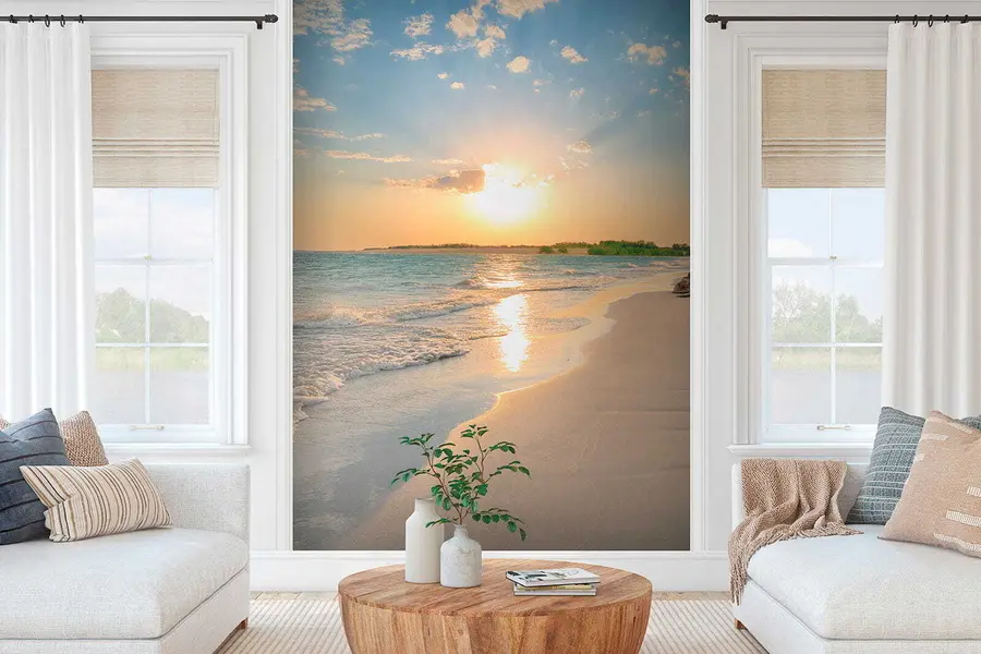 wall murals Sunset on the sea coast u53408