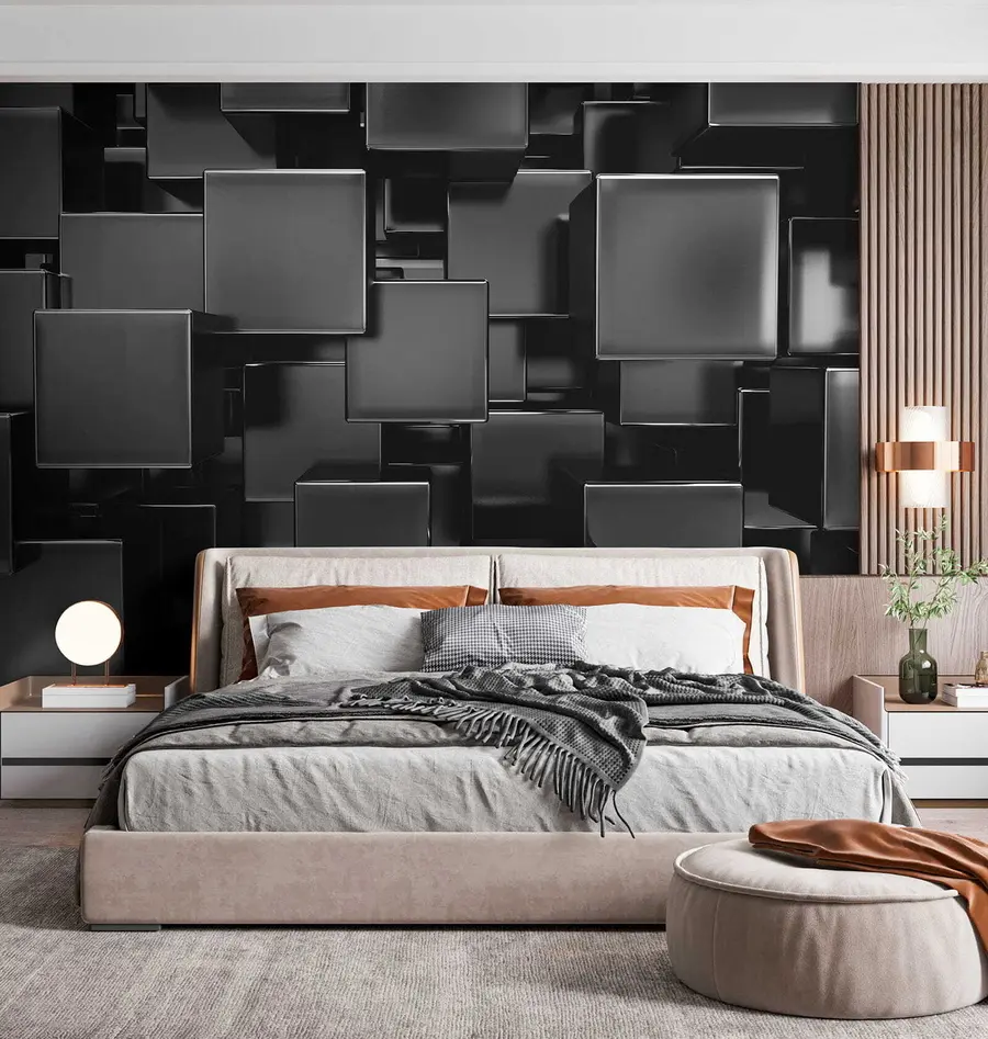 wall murals Anodized titanium cubes u53412