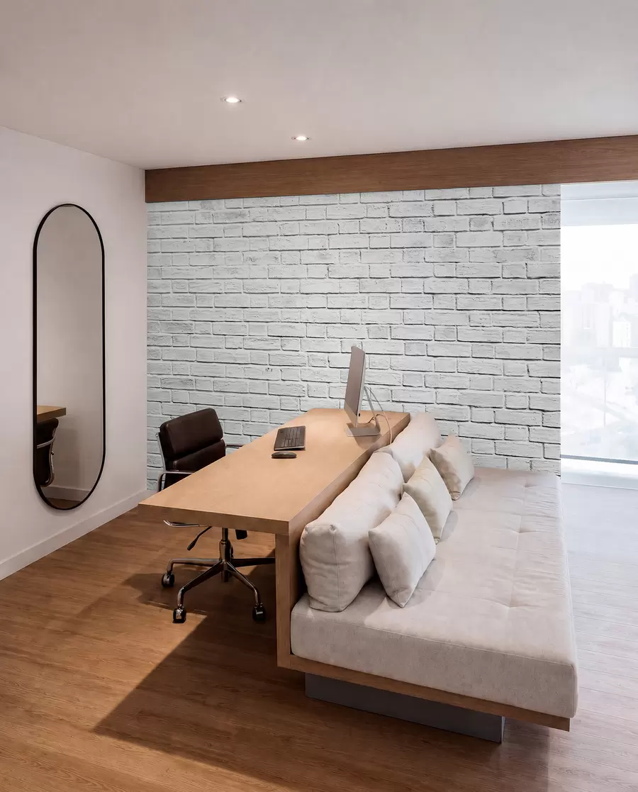 wall murals White brick wall u54004