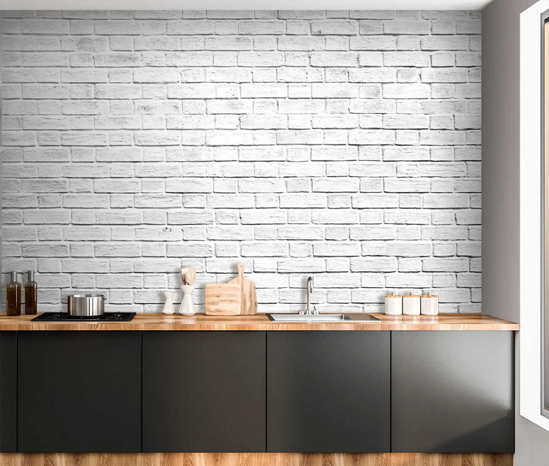 wall murals White brick wall u54004