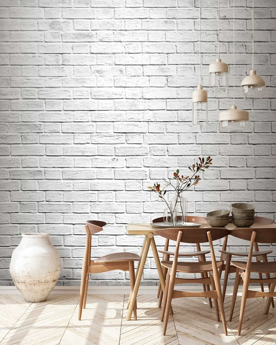wall murals White brick wall u54004