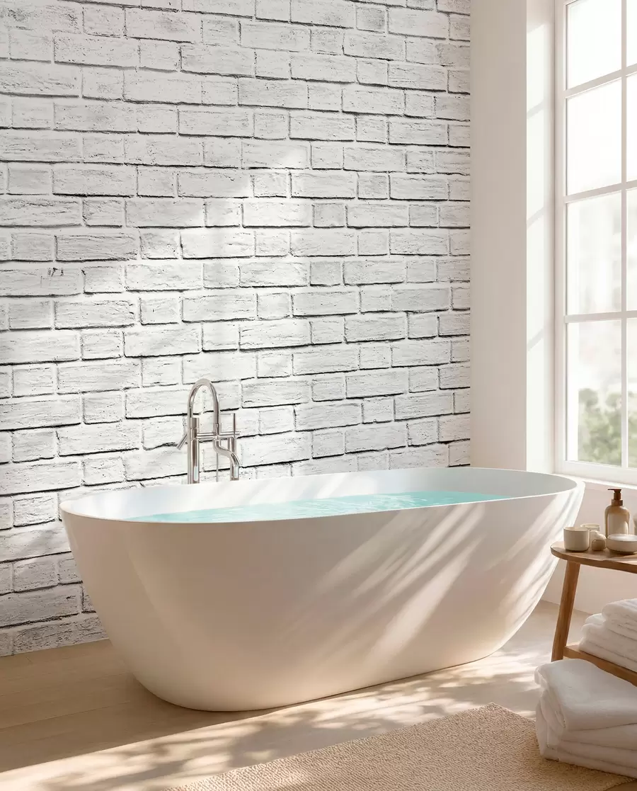 wall murals White brick wall u54004