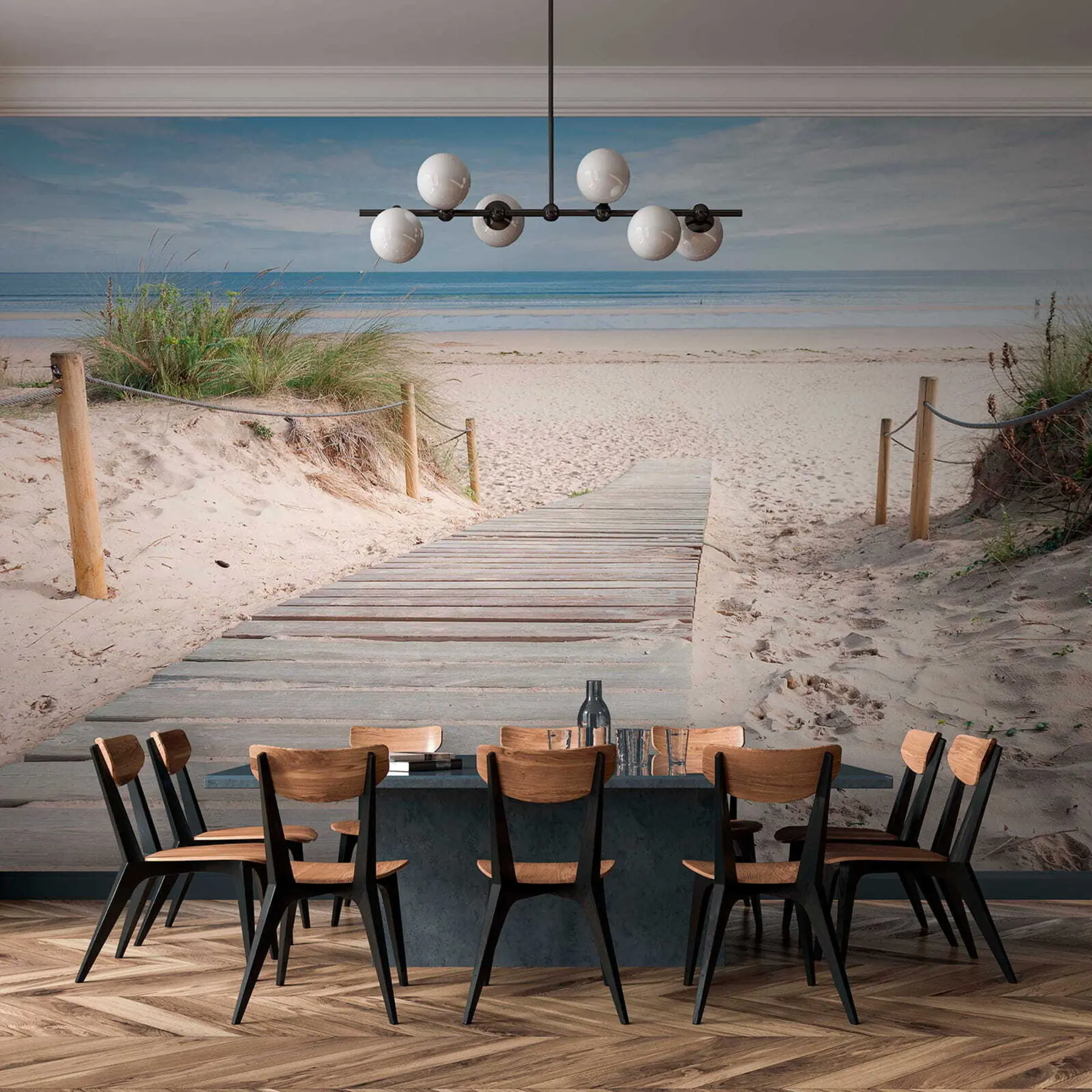 wall murals Path to the sandy beach u54357