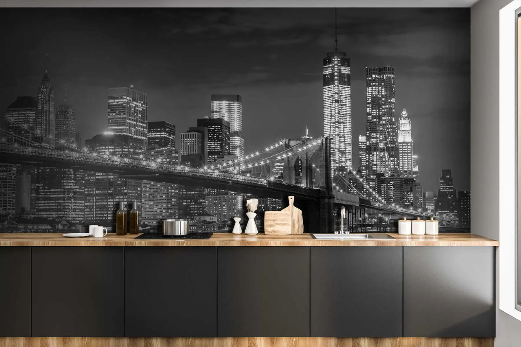 wall murals Water, skyscraper and building u56428