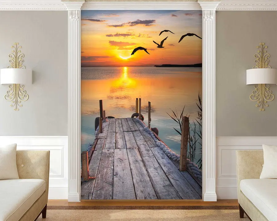 wall murals Seagulls and pier u57673