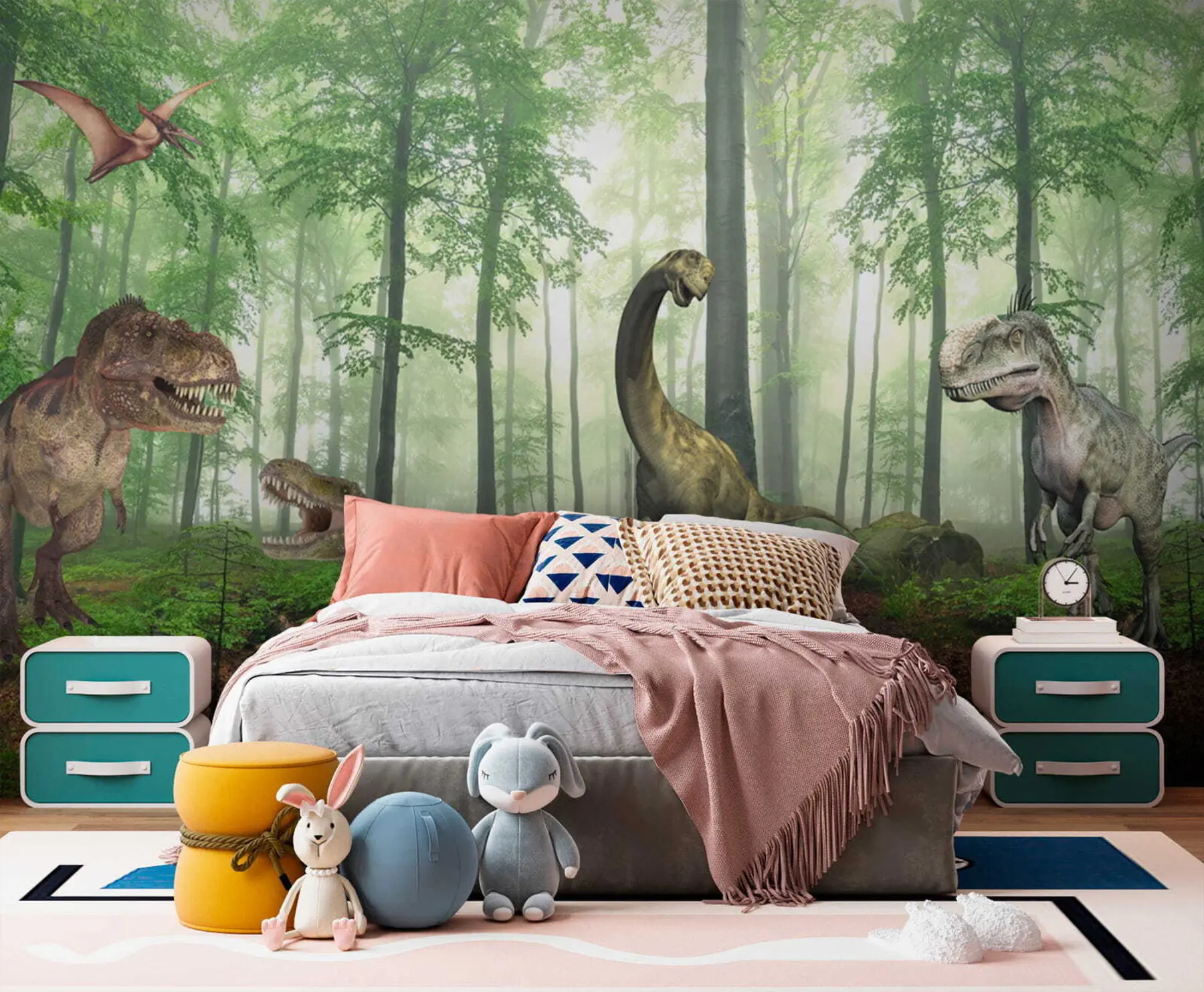 wall murals Dinosaurs in the forest u60039