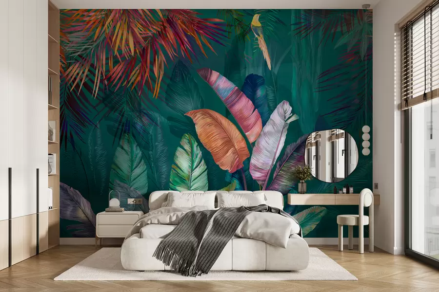 wall murals Bright banana leaves u60120