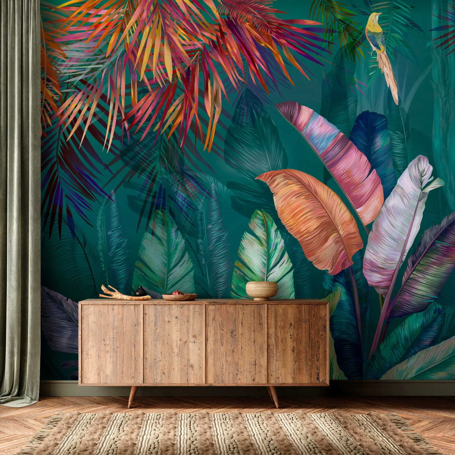 wall murals Bright banana leaves u60120