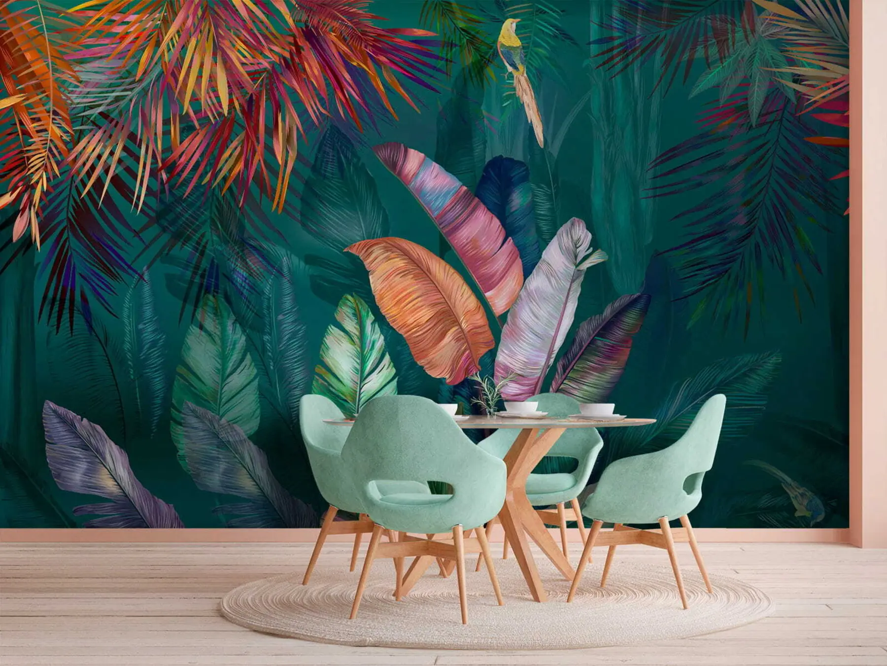 wall murals Bright banana leaves u60120