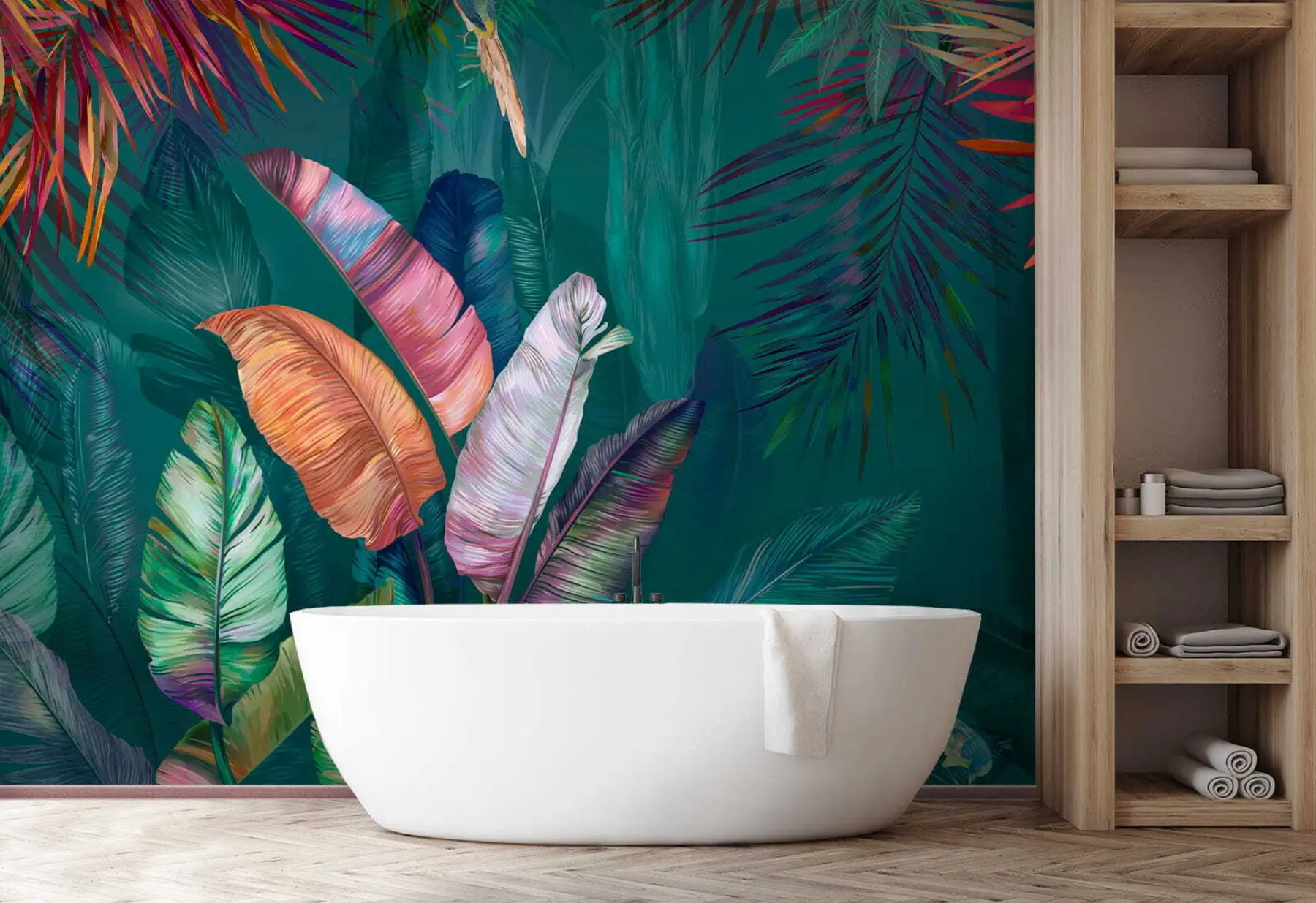 wall murals Bright banana leaves u60120