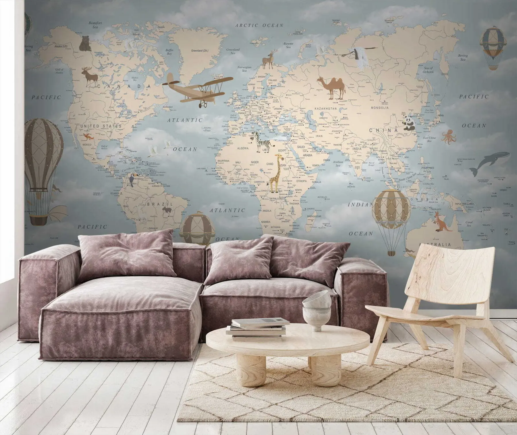 wall murals World, map and atlas u60135