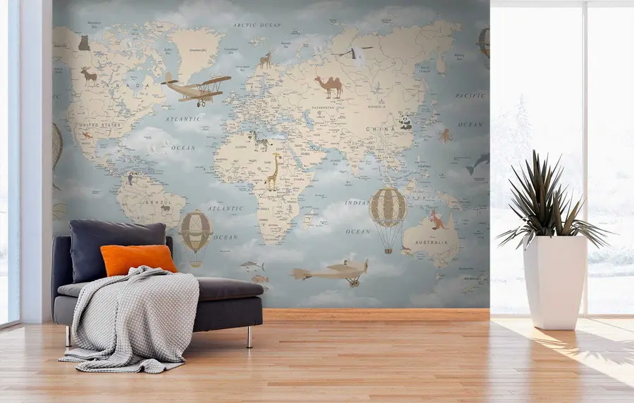 wall murals World, map and atlas u60135
