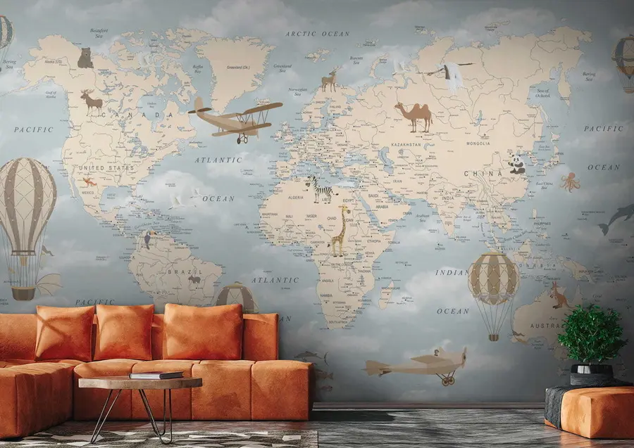 wall murals World, map and atlas u60135
