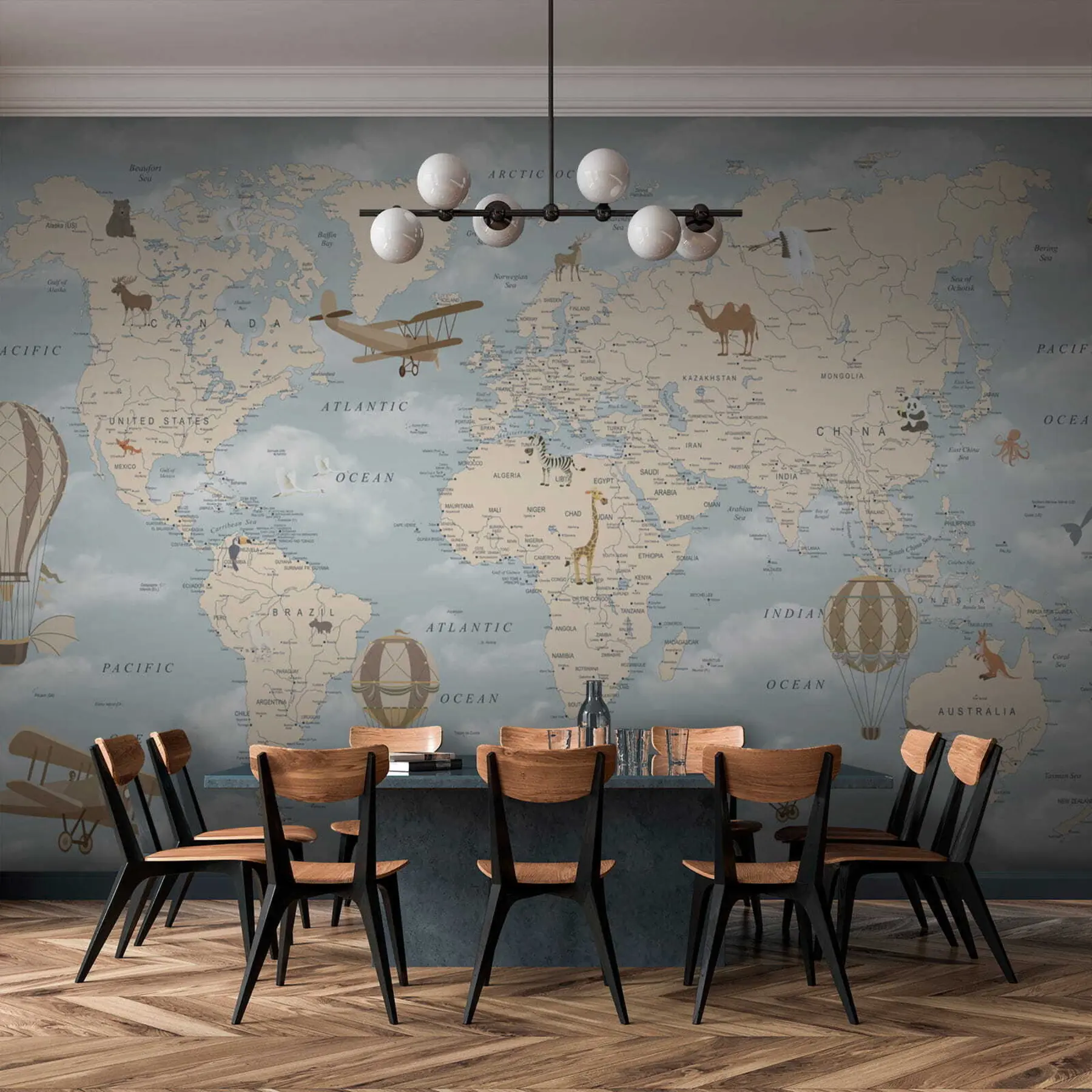 wall murals World, map and atlas u60135