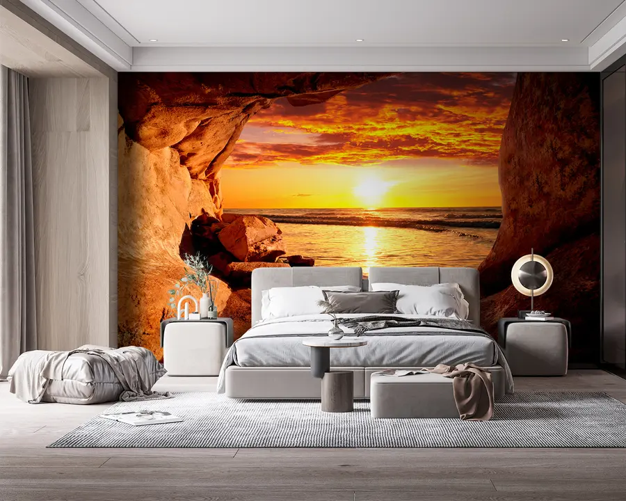 wall murals Sunset in the rocks u60242