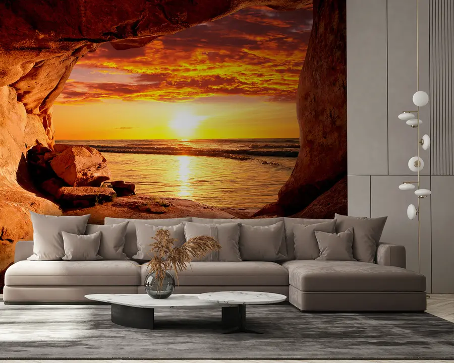 wall murals Sunset in the rocks u60242