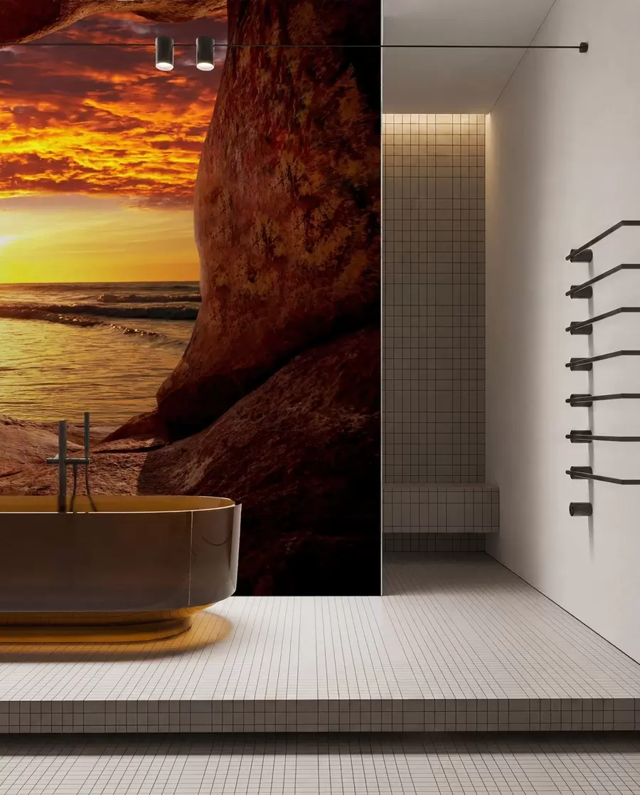 wall murals Sunset in the rocks u60242