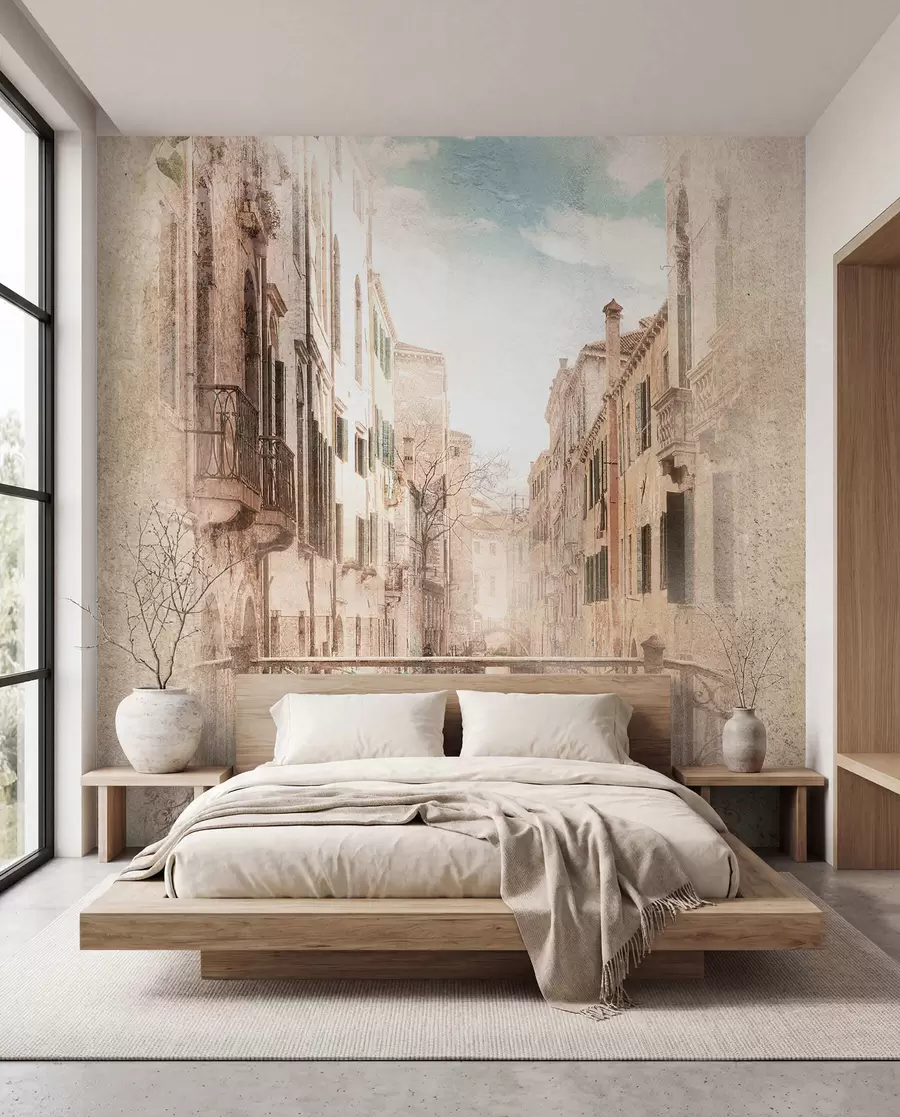 wall murals Cloud, building and plant u60320