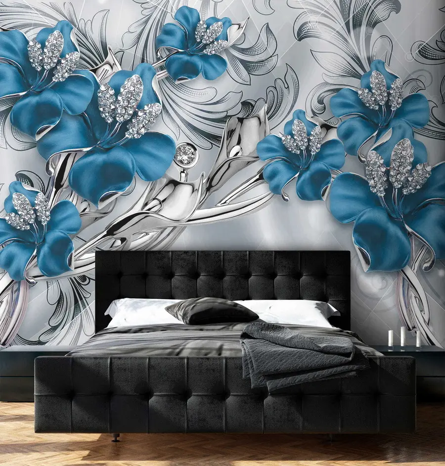 wall murals Azure flowers u60405