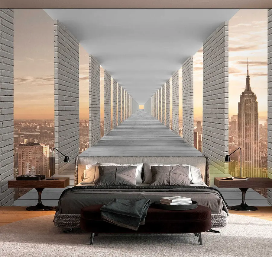 wall murals Tunnel with a view of New York u59788