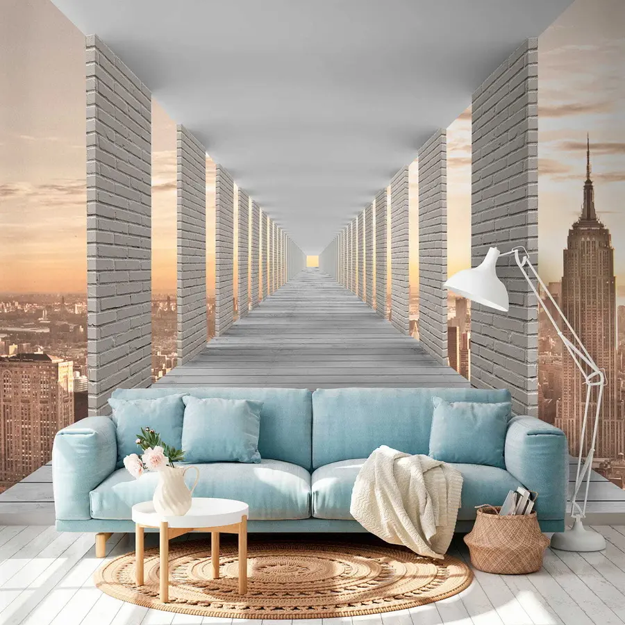 wall murals Tunnel with a view of New York u59788