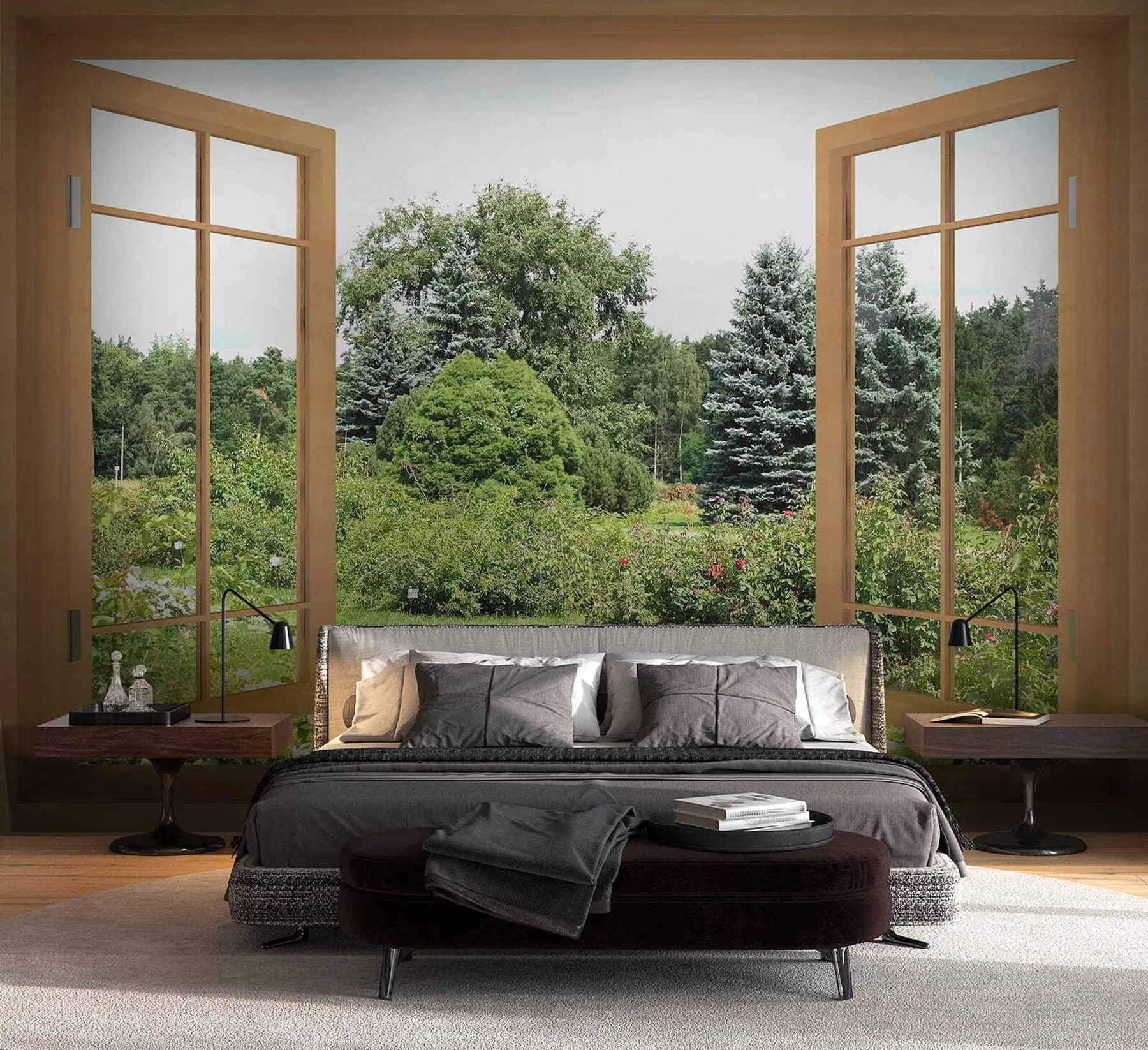 wall murals View from the window to the forest u60673