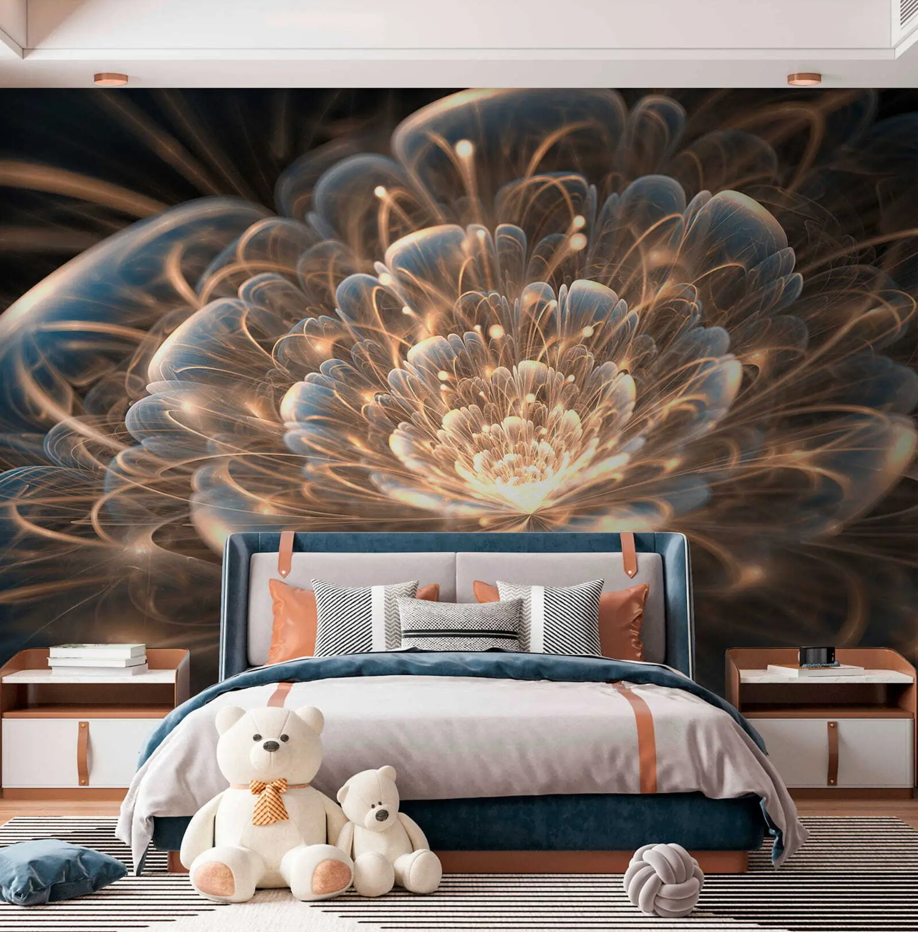 wall murals Drawing with light on a dark background u59705