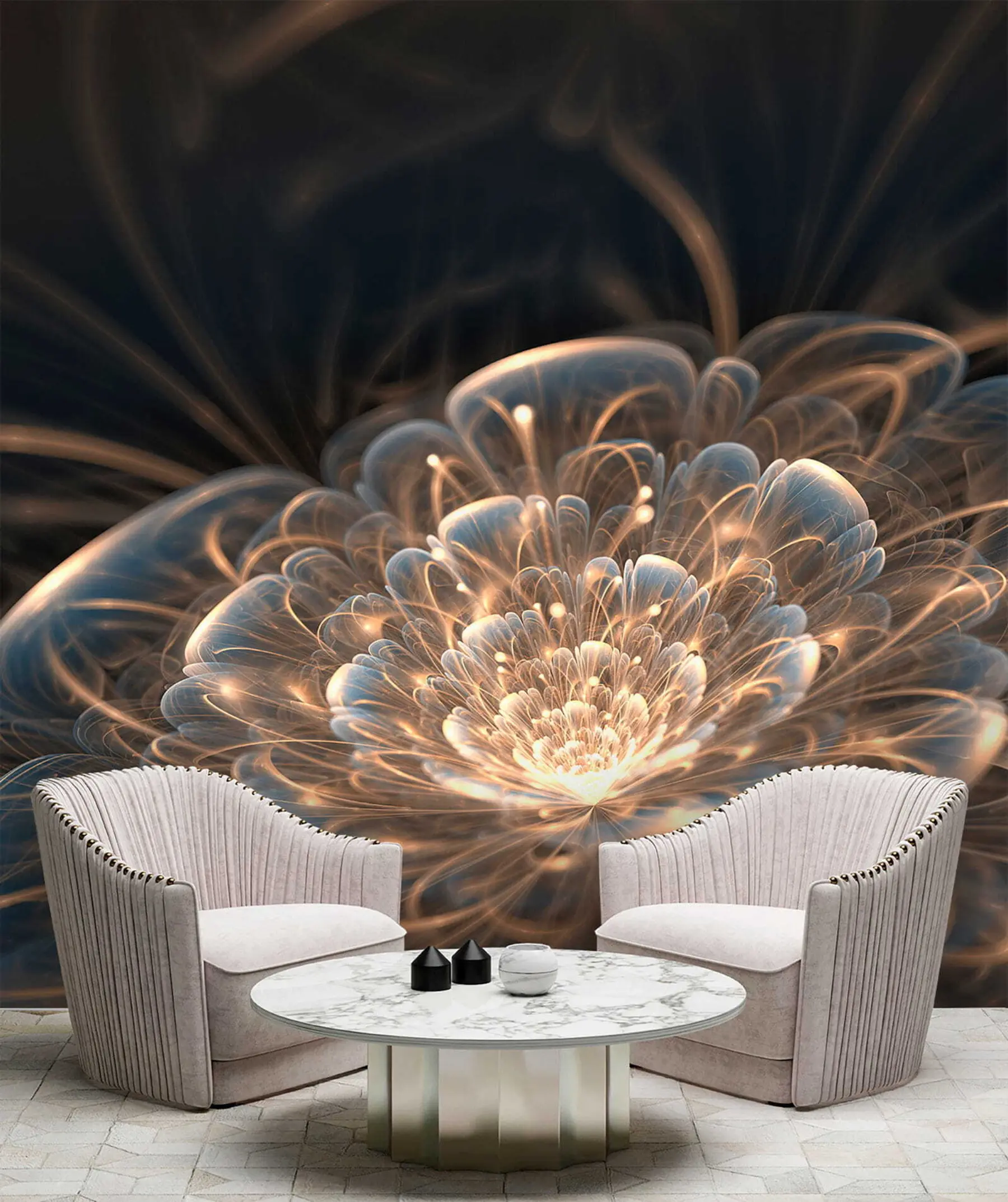 wall murals Drawing with light on a dark background u59705