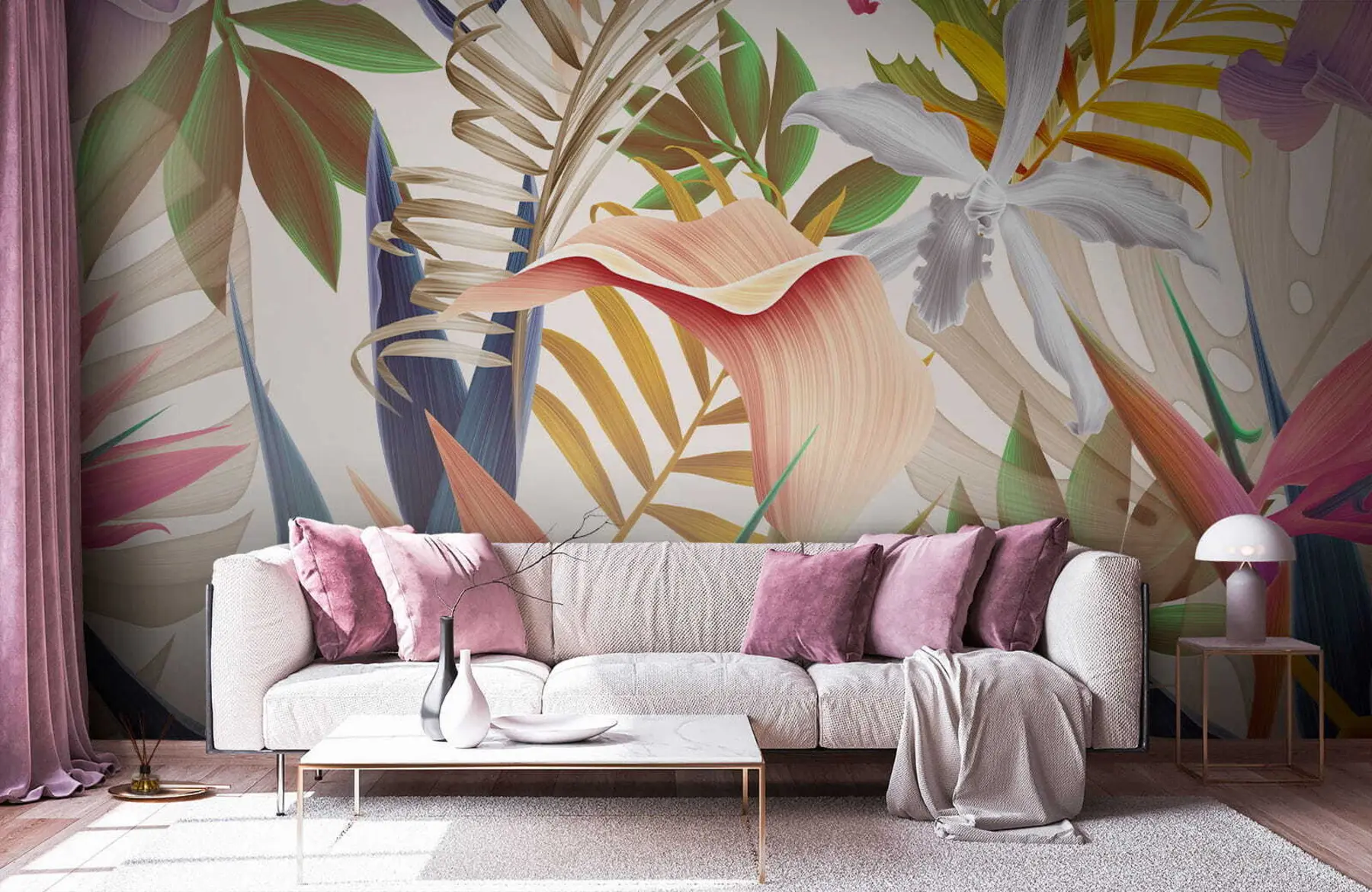 wall murals Bright tropical plants u67199