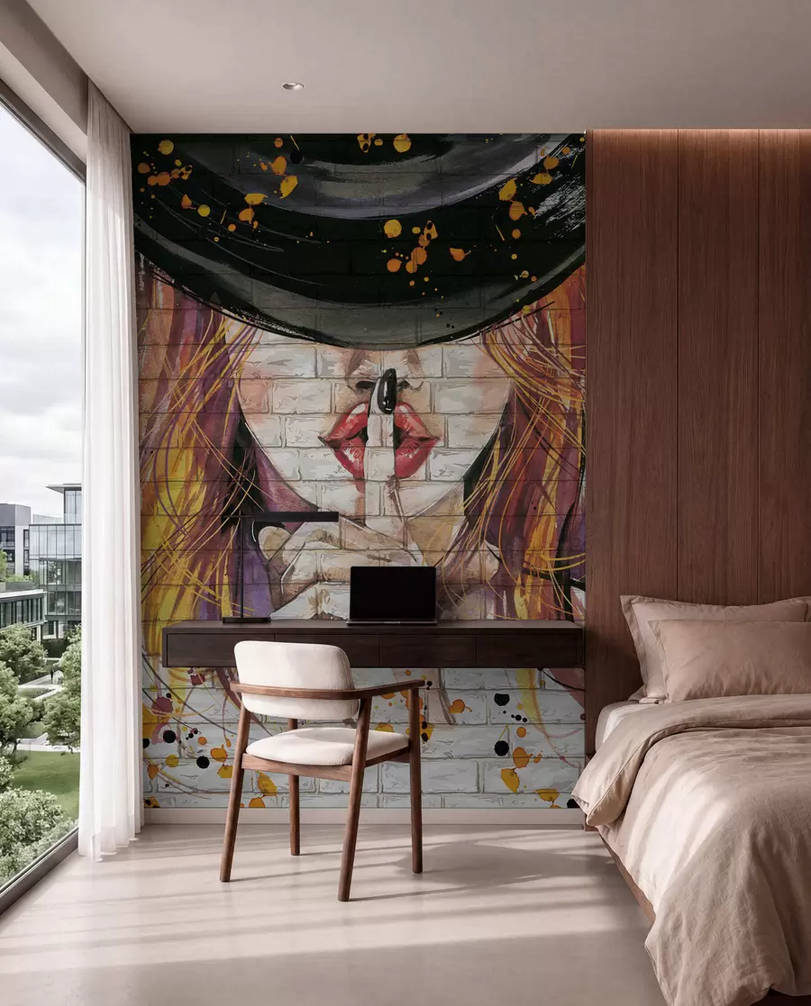 wall murals Girl with watercolors u67648