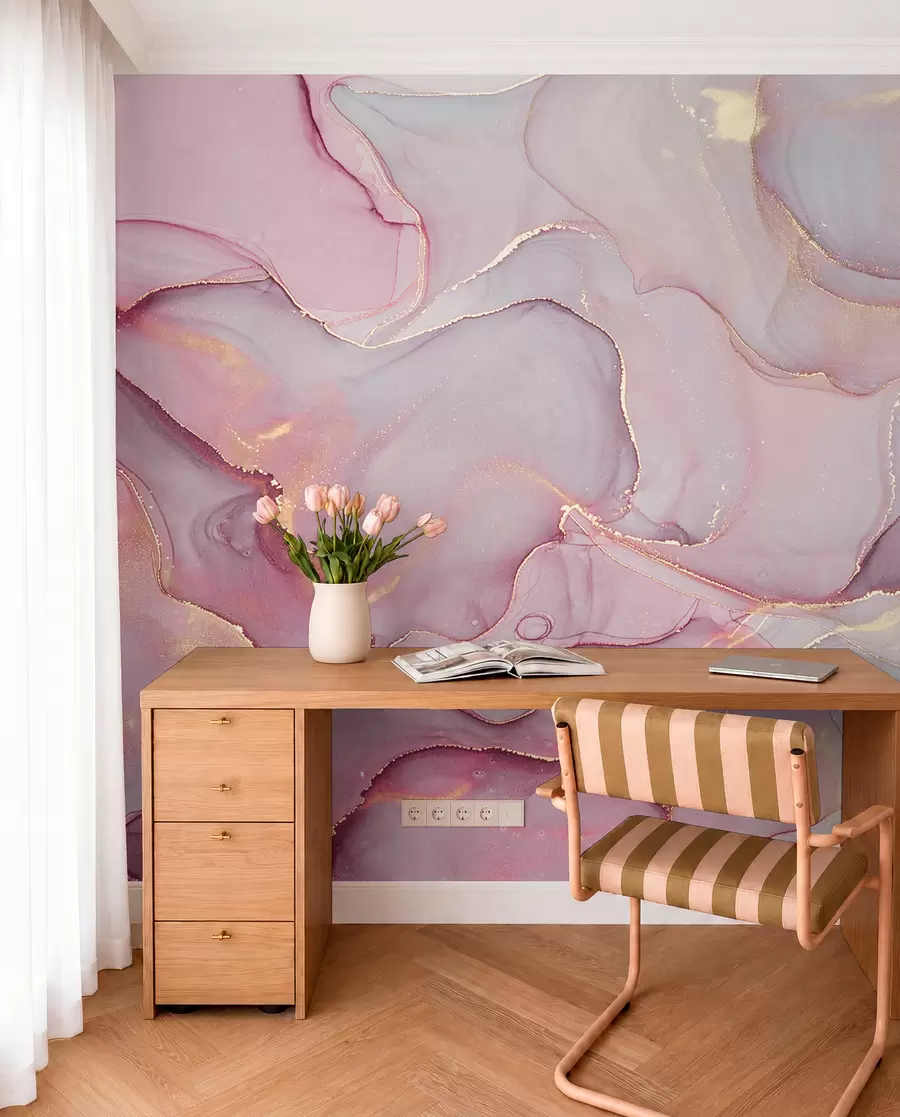 wall murals Fluid in pink u70787